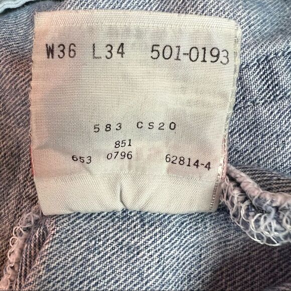 VINTAGE Levi's 501 Regular Straight Leg Jeans in Stonewash Men's 36 W x 34 L - Picture 8 of 8